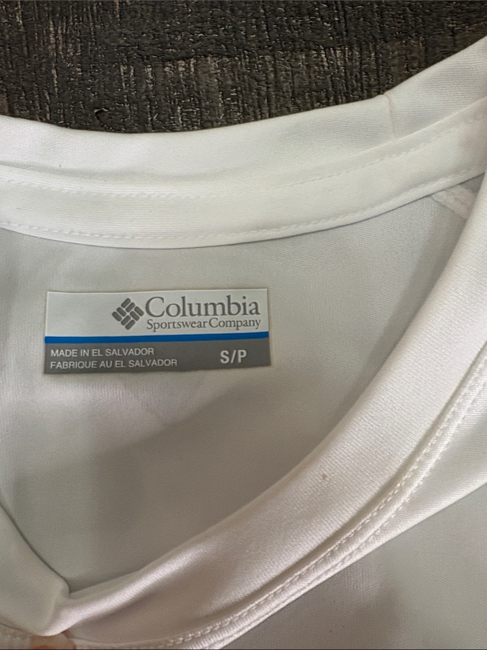 Columbia White Performance Short Crew Neck Shirt with Subtle Star Detail - Picture 2 of 5
